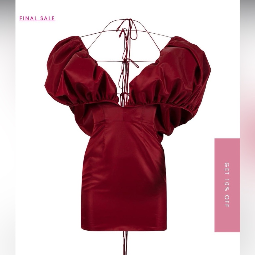 Authentic LaQuan Smith Oxblood Ruffled Dress